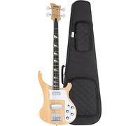 Rocktile Pro RB-400N Lumberjack Bajo Eléctrico Set con Funda (Longscale, Humbucker, Single Coil, mástil encolado) natur