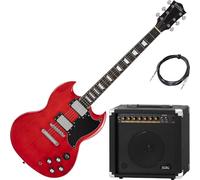 Rocktile Pro S-Red Guitarra Eléctrica Heritage Cherry AK20GR Set, 3 kg