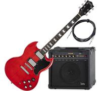 Rocktile Pro S-Red Guitarra Eléctrica Heritage Cherry AK30A Set, Serie: Pro