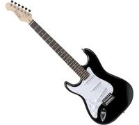 Rocktile Pro ST3 BK RW Guitarra Eléctrica para Zurdos - Estilo ST negra, 3 Single-Coils, Tremolo Vintage, 22 trastes, diapasón de palisandro.