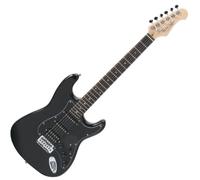 Rocktile Pro ST60-BK Guitarra Eléctrica All Black - Cuerpo de Caoba, Humbucker y Single-Coil, incluye cable, palanca de tremolo y llave hexagonal - Ideal para principiantes y avanzados.