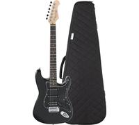 Rocktile Pro ST60-BK Guitarra Eléctrica All Black, cuerpo de caoba, pastillas Humbucker y Single-Coil, incluye gigbag con correas. Ideal para principiantes y avanzados.