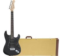 Rocktile Pro ST60-BK Guitarra Eléctrica All Black Set con Estuche Rígido