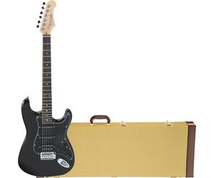 Rocktile Pro ST60-BK Guitarra Eléctrica All Black Set con Estuche Rígido