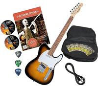 Rocktile Pro TL100-SB Guitarra Eléctrica 2-Tone Sunburst con Accesorios (Funda para guitarra Gibgab, Cable, Púas, Escuela de guitarra con CD y DVD, Cuerdas para guitarra)