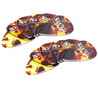 Rocktile Púas Brown Tortoise Heavy Paquete de 12 - Grosor “Heavy” (1,2 mm) - Forma Tradicional Teardrop - Material: Celuloide - Marrón