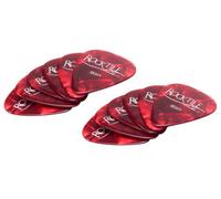 Rocktile Púas Red Tortoise Heavy Paquete de 12 - Grosor “Heavy” (1,1 mm) - Forma Tradicional Teardrop - Material: Celuloide - Rojo