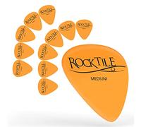 Rocktile Púas Yellow Medium Paquete de 12 - Grosor “Medium” (0,7 mm) - Forma Tradicional Teardrop - Material: Celuloide - Amarillo