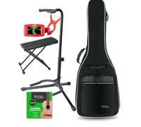 Rocktile Set de Accesorios de 5 Piezas - para Guitarra Clásica 3/4 y 7/8 - Funda para Guitarra - Afinador - Reposapiés - Soporte para Guitarra - Cuerdas