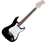 Rocktile Sphere Classic Negra Guitarra Eléctrica, 3x Single Coil, 21 trastes, diapasón Engineering Wood, puente tremolo, cable 2.5m, palanca tremolo y llave Allen, púas blancas.