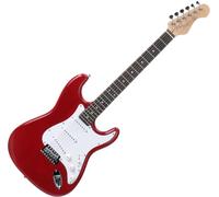 Rocktile Sphere Classic Roja Guitarra Eléctrica, 3x Single Coil, 21 trastes, diapasón Engineering Wood, puente tremolo, púas blancas, cable 2,5m, palanca tremolo y llave Allen.