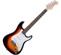 Rocktile Sphere Classic Sunburst Guitarra Eléctrica, púa blanca, 3x Single Coil, 21 trastes, diapasón Engineering Wood, puente tremolo, cable 2.5m, palanca tremolo y llave Allen.