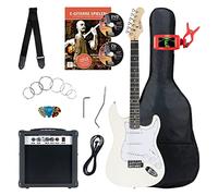 Rocktile ST-Pack Kit de Guitarra Eléctrica Completo - Guitarra electrica con 3 Single-Coil pick-up - Juego con amplificador, bolsa, correa, cuerdas de repuesto, sintonizador y cable - Color: blanca
