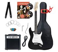 Rocktile ST-Pack Set Completo Guitarra Eléctrica Black (Amplificador, Afinador, Tremolo, Funda, Cable, Correa, Púas, Cuerdas de Repuesto y Escuela con CD/DVD)