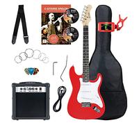 Rocktile ST-Pack Set Completo Guitarra Eléctrica Red (Amplificador, Afinador, Tremolo, Funda, Cable, Correa, Púas, Cuerdas de Repuesto y Escuela con CD/DVD)