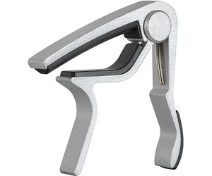 Rocktile TC1-AE Capo para guitarra A/E plateado curvado, Material: aluminio