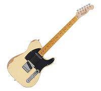 Rocktile Vinstage TL-HMWM Guitarra Eléctrica - Guitarra Relic en Estilo Aged - Cuerpo: Caoba - Diapasón/Mástil: Arce - 2x Single Coil Pickup - Hardware Vintage - Vintage White