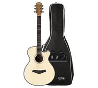 Rocktile WSC-100C NT Set de Guitarra Western con Funda - Forma del cuerpo: Concert con Cutaway - Tapa: Abeto - Fondo y aros: Caoba - Mástil: Okoume - Incluye funda - Natural