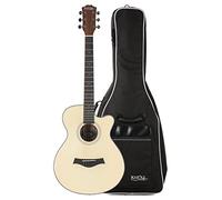 Rocktile WSC-101C NT Set de Guitarra Western con Funda - Forma del cuerpo: Concert con Cutaway - Tapa: Abeto - Fondo y aros: Sapele - Mástil: Okoume - Incluye funda - Natural