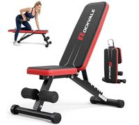 Rockvale Banco de pesas ajustable, Banco de musculación plegable para gimnasio en casa, banco de trabajo plegable, banco abdominales, Banco inclinado/declinado/plano (Negro)