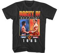 Rocky 4 Boxing Main Event Men's T Shirt Balboa Versus Ivan Drago 1985 Poster Black 3XL