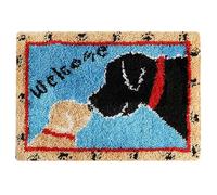 ROCKY&CHAO Alfombra de nudos Para tejer por ti mismo, Set de nudos Latch Hook Kit Set para tejer por uno mismo para niños y adultos (Labrador) 60 * 40cm