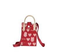 Rocky Green Adorable bolso cruzado de oso de peluche, mini portador de teléfono para mujer con dije de corazón, textura tejida y correa ajustable, ligero (4 colores) (rosa)