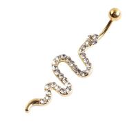 Rocky Green Bonito piercing para el ombligo de acero inoxidable para mujeres y hombres, joyería hipoalergénica para piercing de cartílago, diseño animal en tono dorado y plateado, 1.6*10cm, aleaciones