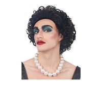 Rocky Horror Show Frank N Furter Peluca Corto Marrón Oscuro Rizada Disfraz