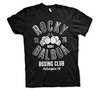 Rocky Licenciado Oficialmente Balboa Boxing Club Hombres Camiseta (Negro), Small