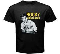 Rocky Marciano The Brockton Blockbuster Boxing Legend Men's Cotton T-Shirt Black Shirt Top tee S