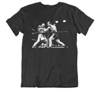 Rocky Marciano Vs Jersey Joe Walcott Fight Boxing Graphic Top Unisex 100% Cotton Short-Sleeve T-Shirts Black XXL