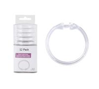 Rocky Mountain Goods Simple Spaces Clear Plastic Curtain Rings - 12 Pack - Click securely in place - Unbreakable plastic - True O ring desig