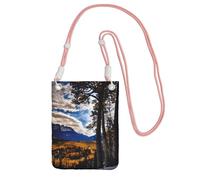 Rocky Mountain Range - Bolso bandolera para hombres y mujeres, mini monederos casuales para teléfono, antirrobo, para senderismo, viajes, Rosado, Talla única
