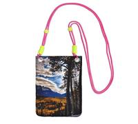 Rocky Mountain Range - Bolso bandolera para hombres y mujeres, mini monederos casuales para teléfono, antirrobo, para senderismo, viajes, Fucsia, Talla única