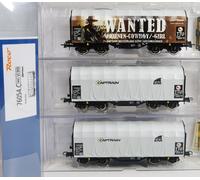 Roco H0 76054.C Juego de vagones lona corredera Captrain - NUEVO + EMBALAJE O...