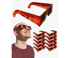 ROCTAR ECLIPSE ESPAÑA Pack de 10 Gafas de Eclipse Solar Homologadas Para ver Eclipse Solar de 2026, Certificadas ISO 12312-2, Certificadas CE