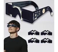 ROCTAR Pack de 4 Gafas de Eclipse Solar Homologadas en Europa Para ver Eclipse Solar de 2026, Certificadas ISO 12312-2, Certificadas CE