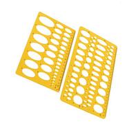 Rocutus 2 unids Elipse Isométrica Oval Geometría College Math Plantilla de Regla para la Escuela Oficina