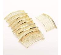 RocutusRocutus - 10 peines de alambre de metal con 20 dientes, para mujer, de alambre de metal, generic, Dorado, 10 uds. por paquete,
