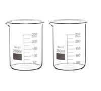 Rocwing Borosilicato 3.3 Vaso de Vidrio Graduado para Uso en Laboratorio y Cocina (250ml, 2 in a pack)