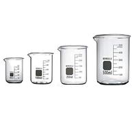 Rocwing Borosilicato 3.3 Vaso de Vidrio Graduado para Uso en Laboratorio y Cocina (50ml+100ml+250ml+500ml)