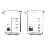 Rocwing Borosilicato 3.3 Vaso de Vidrio Graduado para Uso en Laboratorio y Cocina (50ml, 2 in a pack)