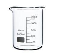 Rocwing - Borosilicato 3.3 Vaso de Vidrio Graduado para Uso en Química Médica de Laboratorio (2L)