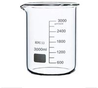Rocwing - Borosilicato 3.3 Vaso de Vidrio Graduado para Uso en Química Médica de Laboratorio (3L)