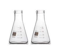 Rocwing Matraz Erlenmeyer Cónico Graduado de Vidrio Boro 3.3 (50ml, 2 in a pack)