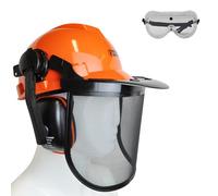 RocwooD - Casco de Seguridad para Motosierra, con Visera Completa y Correa para la Barbilla
