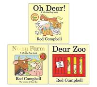 Rod Campbell Lift the Flap Collection 3 Books Set (Oh Dear, Noisy Farm, Dear Zoo)