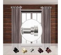 Rod Desyne Barra de cortina lateral, acero, níquel satinado, 12-20 pulgadas (juego de 2)