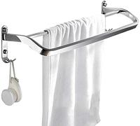 Rod Towel Bar Double Broadside NoPerforated Adhesive Hotel Bathroom Towel Rack Household Kitchen Accessories Hanger/60Cm